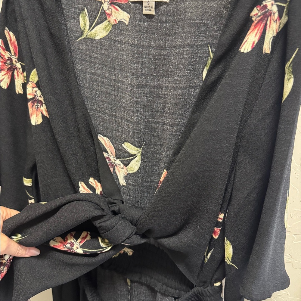 Socialite Floral Tie-Front Jumpsuit